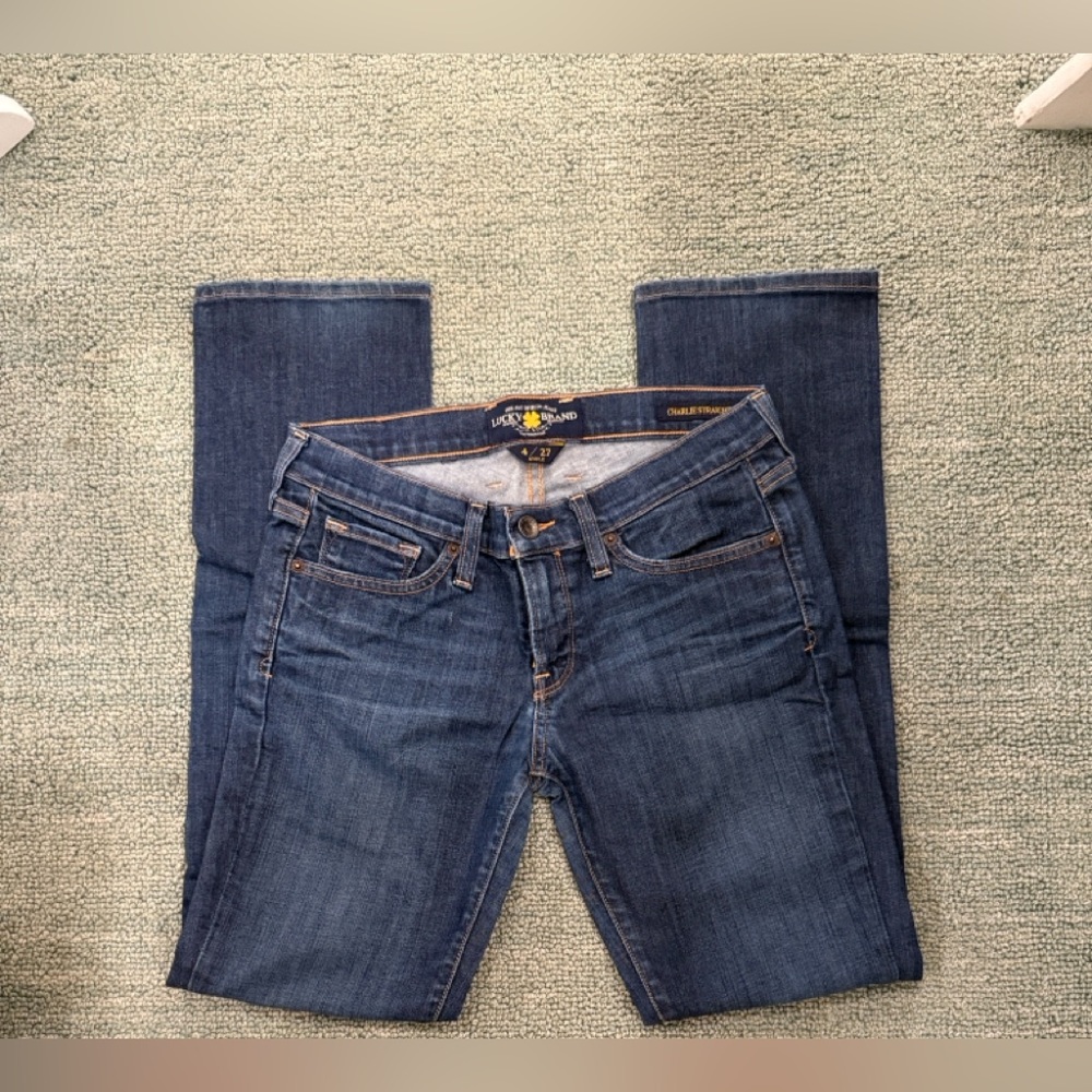 *Lucky Brand 4/27 Ankle Charlie Straight Women's Dark Blue Straight Leg Jeans
